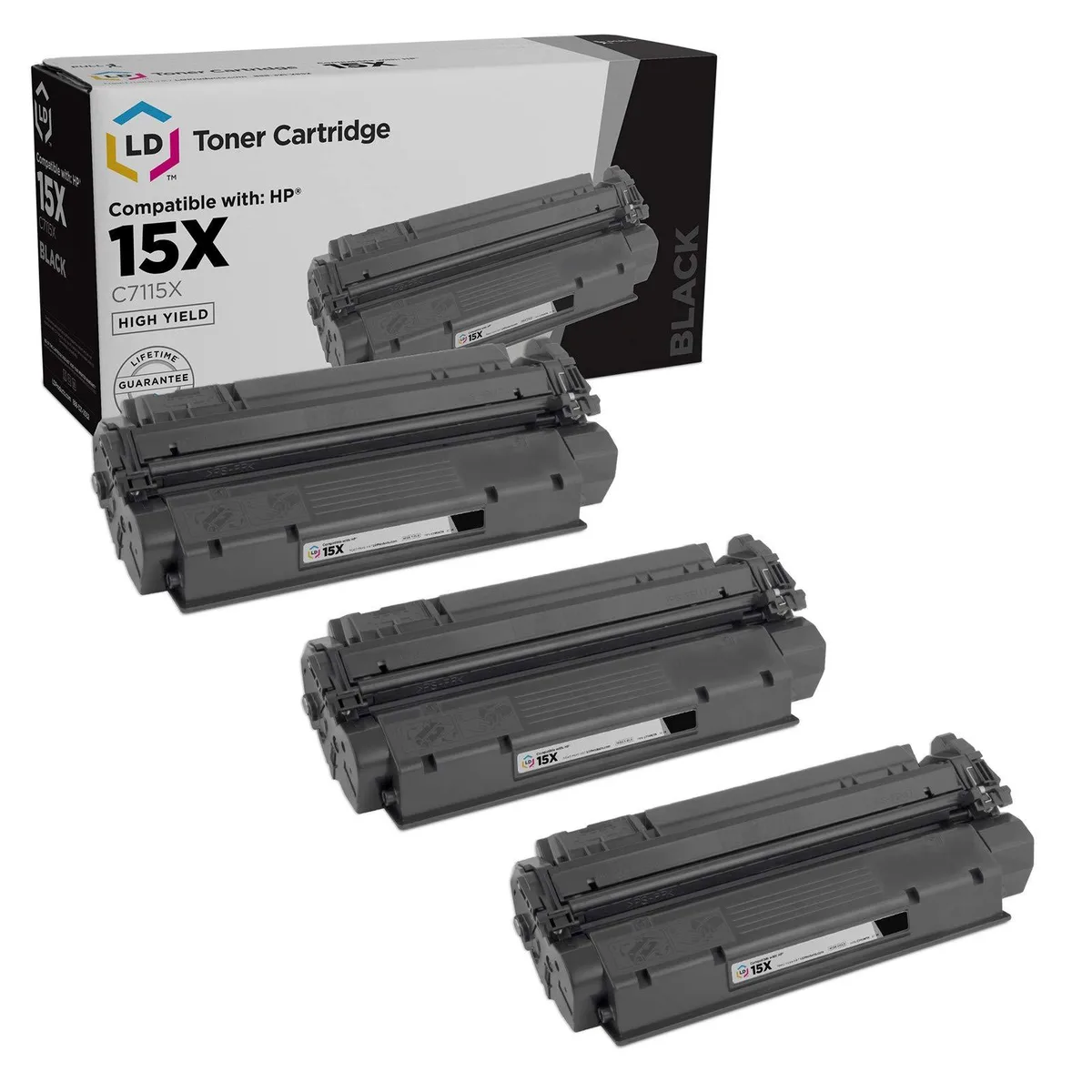 LD Products LD Products HP 15X C7115X High Yield Black Toner Cartridge 3-Pack — product photo