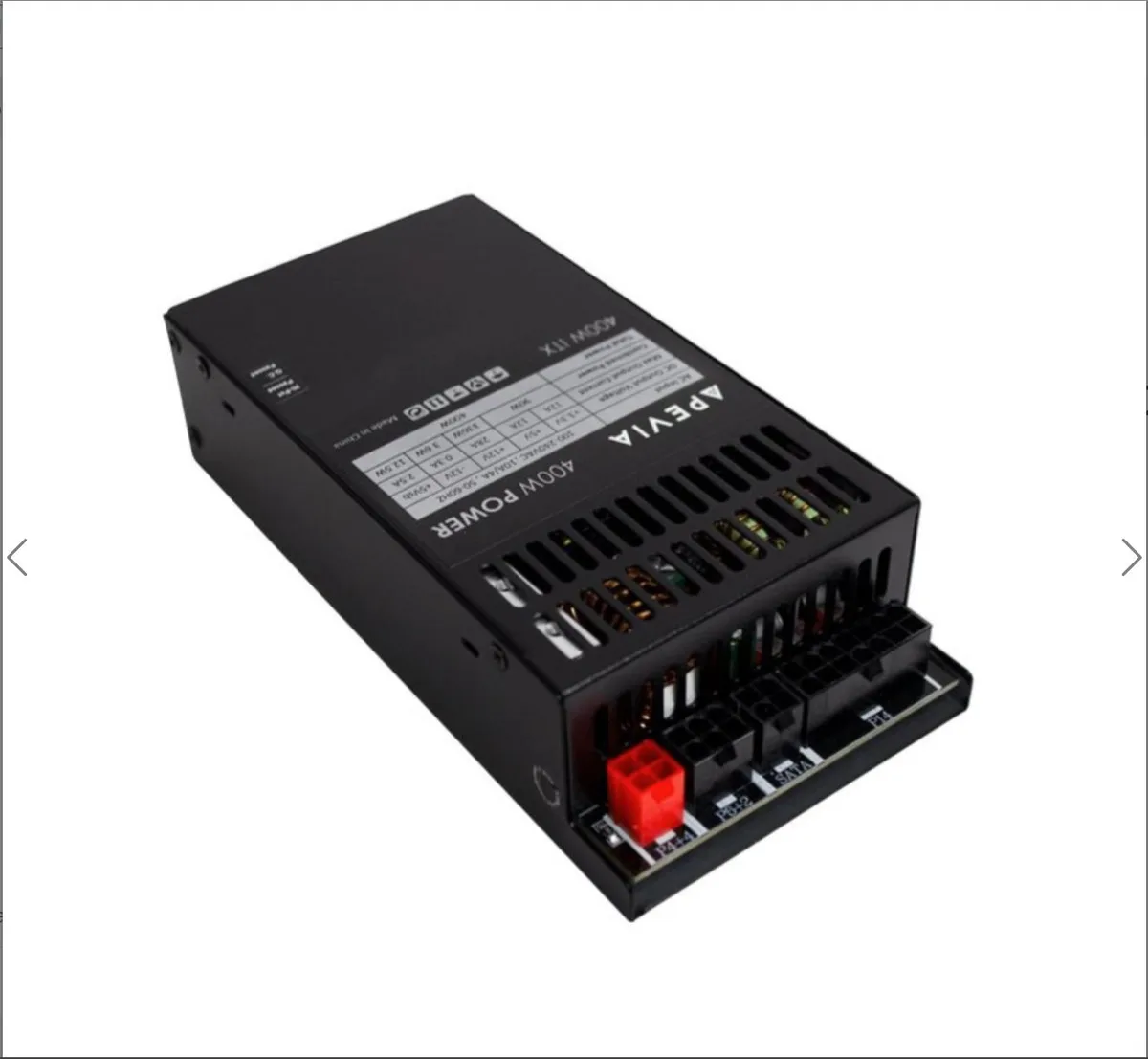 APEVIA CORP. APEVIA CORP. ITX-PFC400W 400W Mini ITX Fully Modular Power Supply — product photo