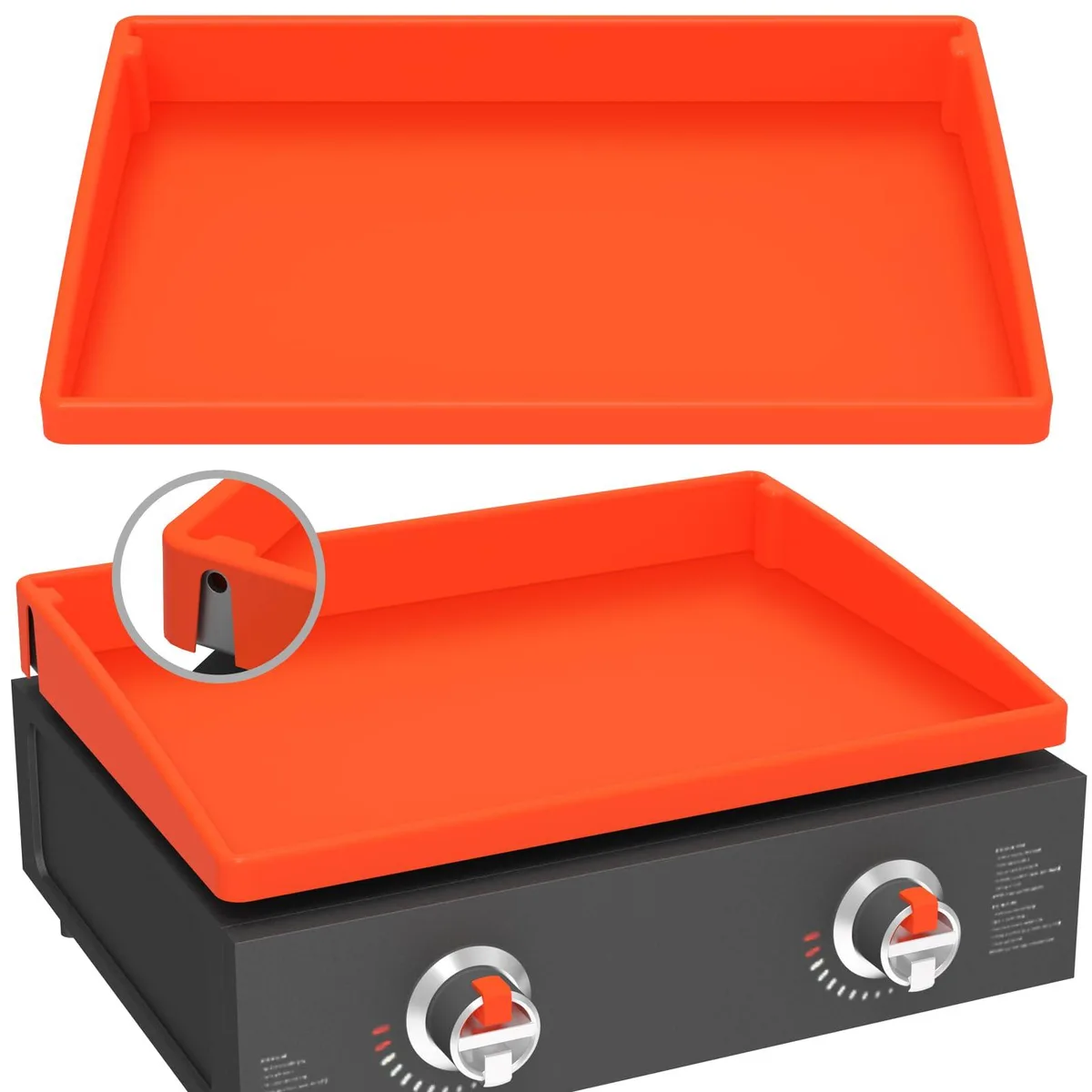  BESSIO KLDR-22 Silicone Griddle Mat 22 Inch Orange — product photo