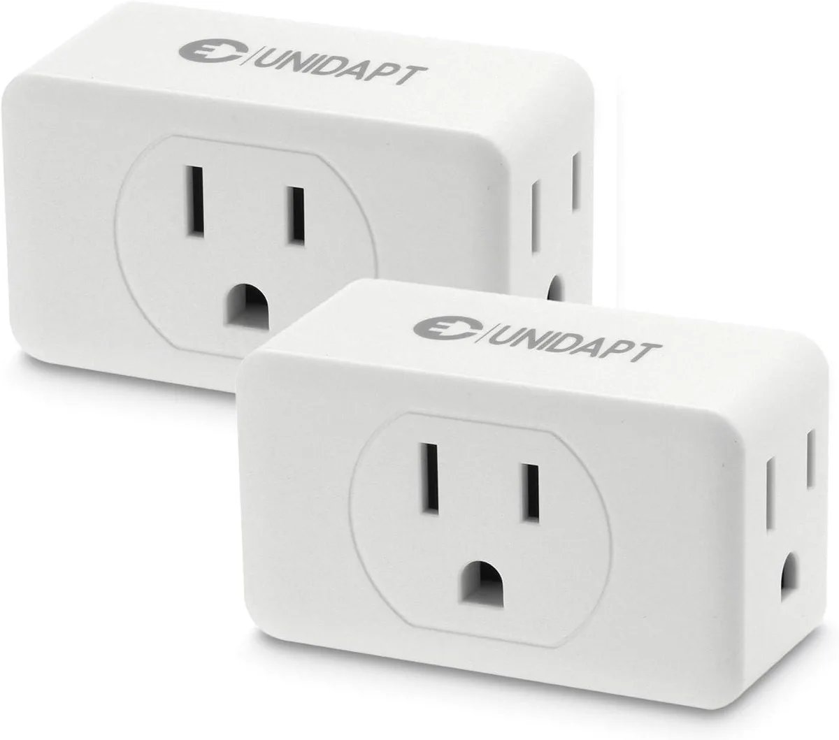  Unidapt 2 Pack 3 Way Wall Outlet Splitter White 15A 125V — product photo