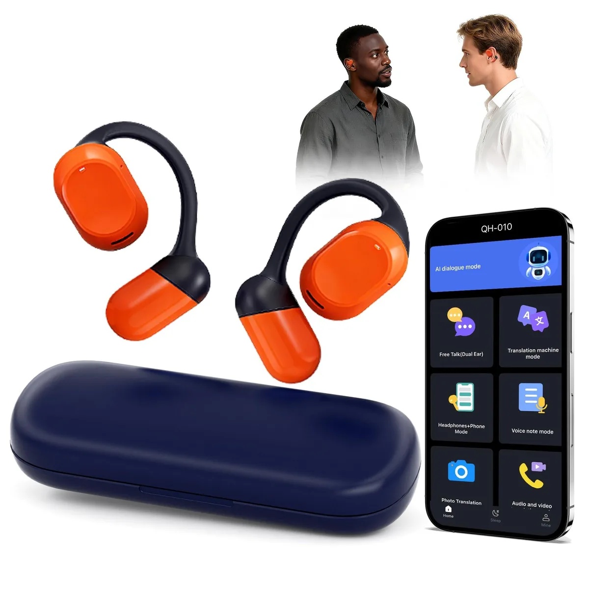 ARENTI ARENTI AI Translator Earbuds 164 Languages Orange 2 in 1 accessory — product photo