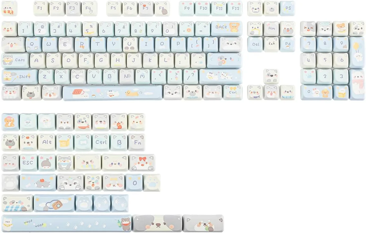 BFKK BFKK Puppy Patrol Keycaps Set 141 Keys PBT MAO Profile ANSI MX Switches — product photo