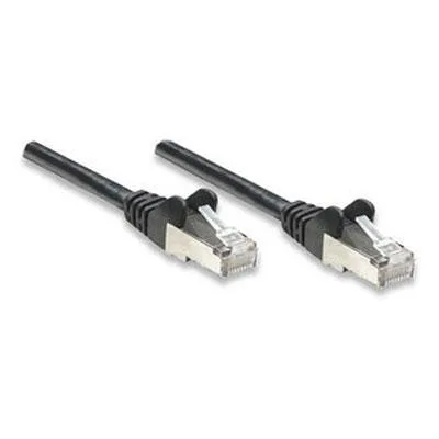 Short black CAT6 patch cable with snagless connectors