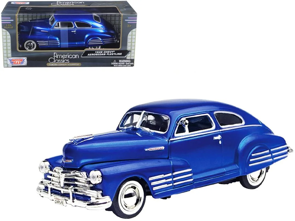 MOTORMAX MOTORMAX 1948 Chevy Aerosedan Fleetline Blue 1/24 Diecast Vehicle — product photo