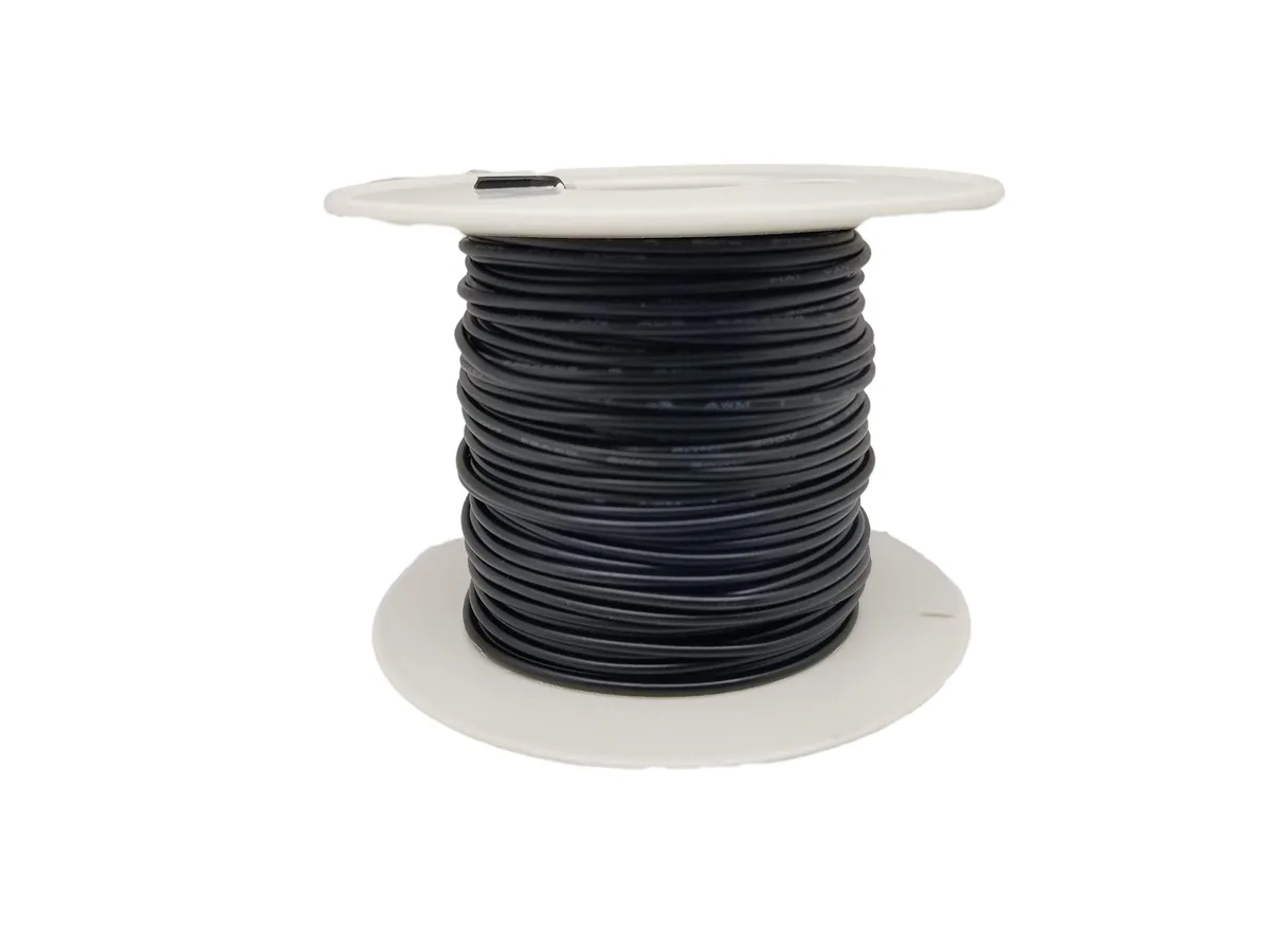 ProTechTrader ProTechTrader 22 AWG Solid Copper Wire 100ft UL1007 Black PVC Spool — product photo