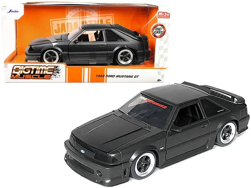 Jada Jada 1989 Ford Mustang GT 5.0 Matt Black Metallic 1:24 Diecast Vehicle — product photo