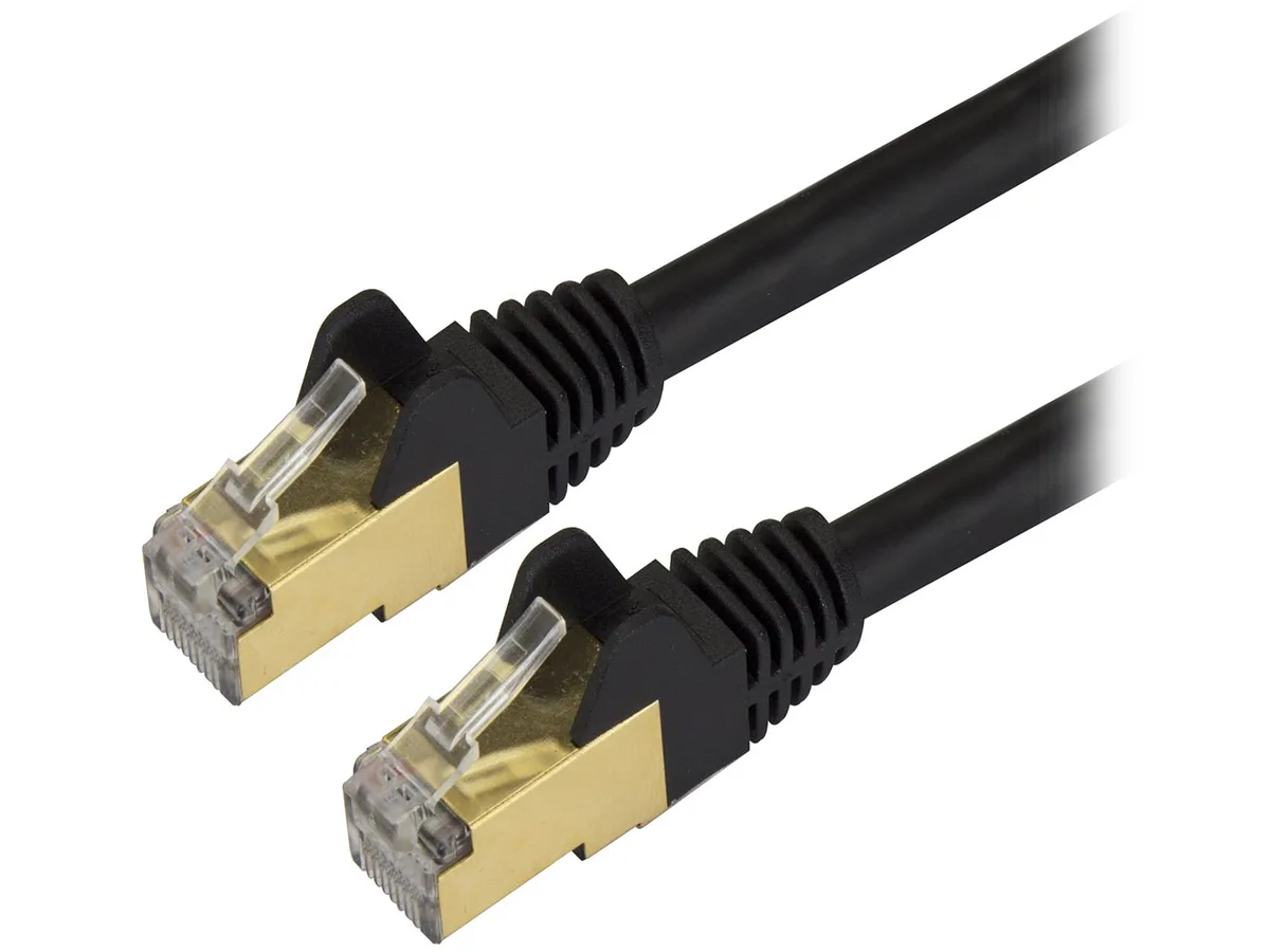 STARTECH STARTECH C6ASPAT8BK network ethernet cable 8 ft Cat6a shielded black — product photo