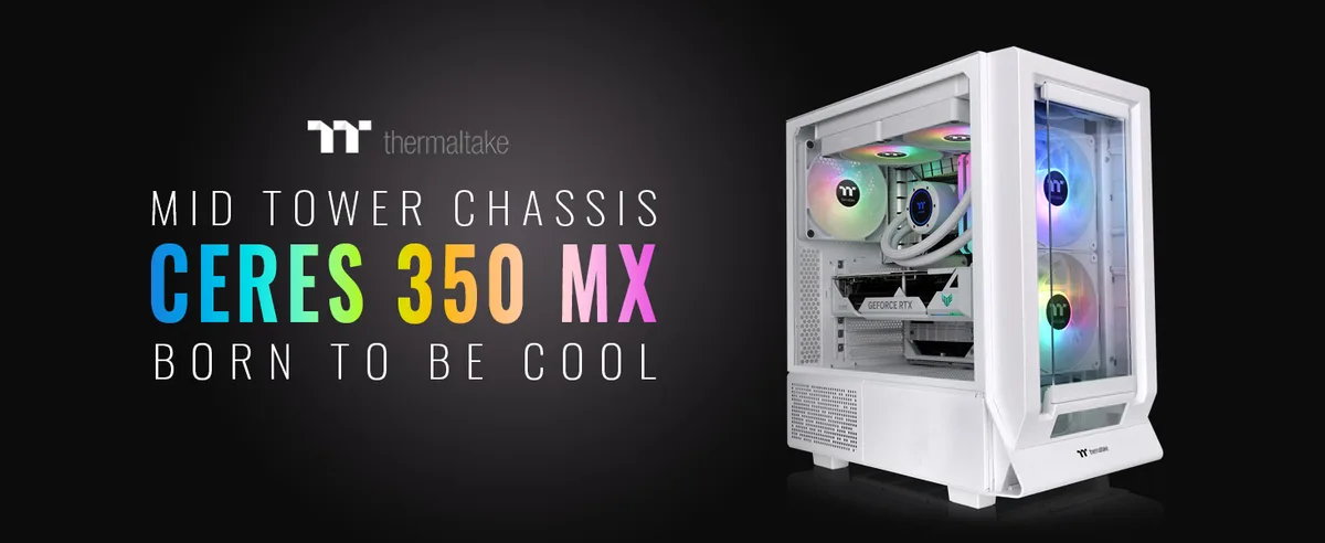 Thermaltake Thermaltake Ceres 350 MX Snow PC case CA-1Z3-00M6WN-00 — product photo