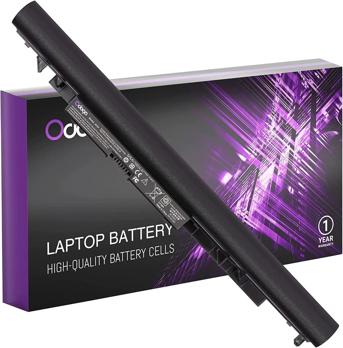 Rectangular black lithium-ion laptop battery with label showing 2200mAh 14.8V