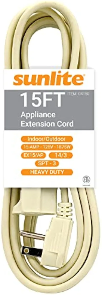 usbroway usbroway 15ft 14/3 Gauge 15A 125V Extension Cord Beige — product photo