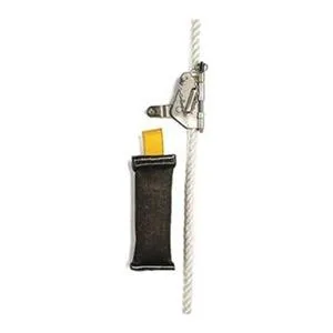 Black metal rope grab counterweight for lifeline systems