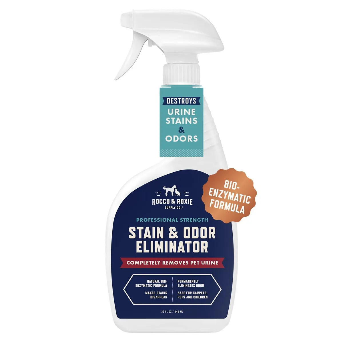 White 32 fl oz spray bottle of Metra enzyme cleaner