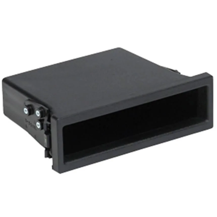 Black plastic trim ring with storage pocket for Mazda dash