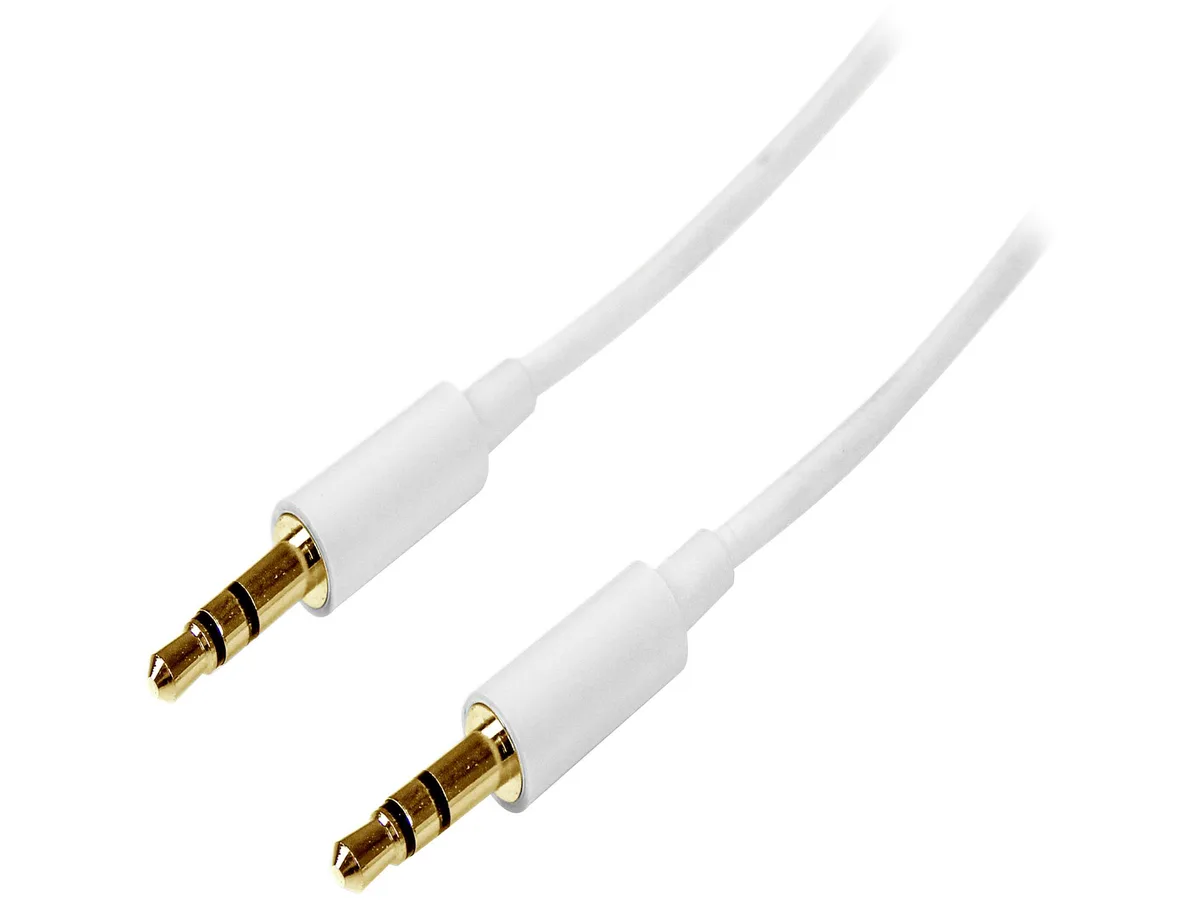 STARTECH STARTECH MU1MMMSWH 3.5mm Stereo Cable Male to Male 1 m White — product photo