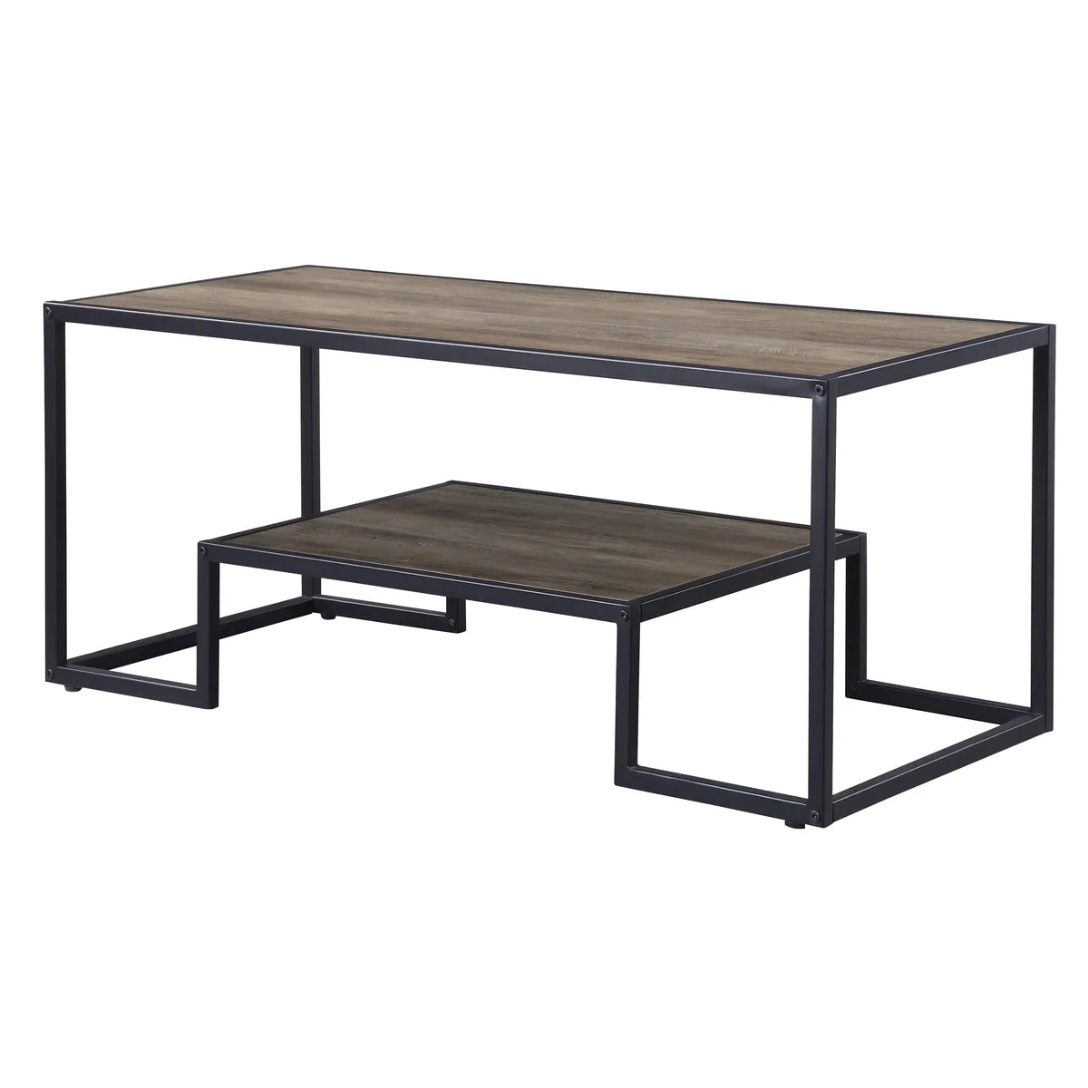 tuphen tuphen Rustic Oak Black Coffee Table with Shelf — product photo