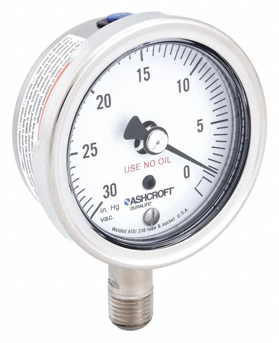 Ashcroft Ashcroft 251009 Pneumatic Vacuum Gauge +/-1.00% Stainless Steel — product photo