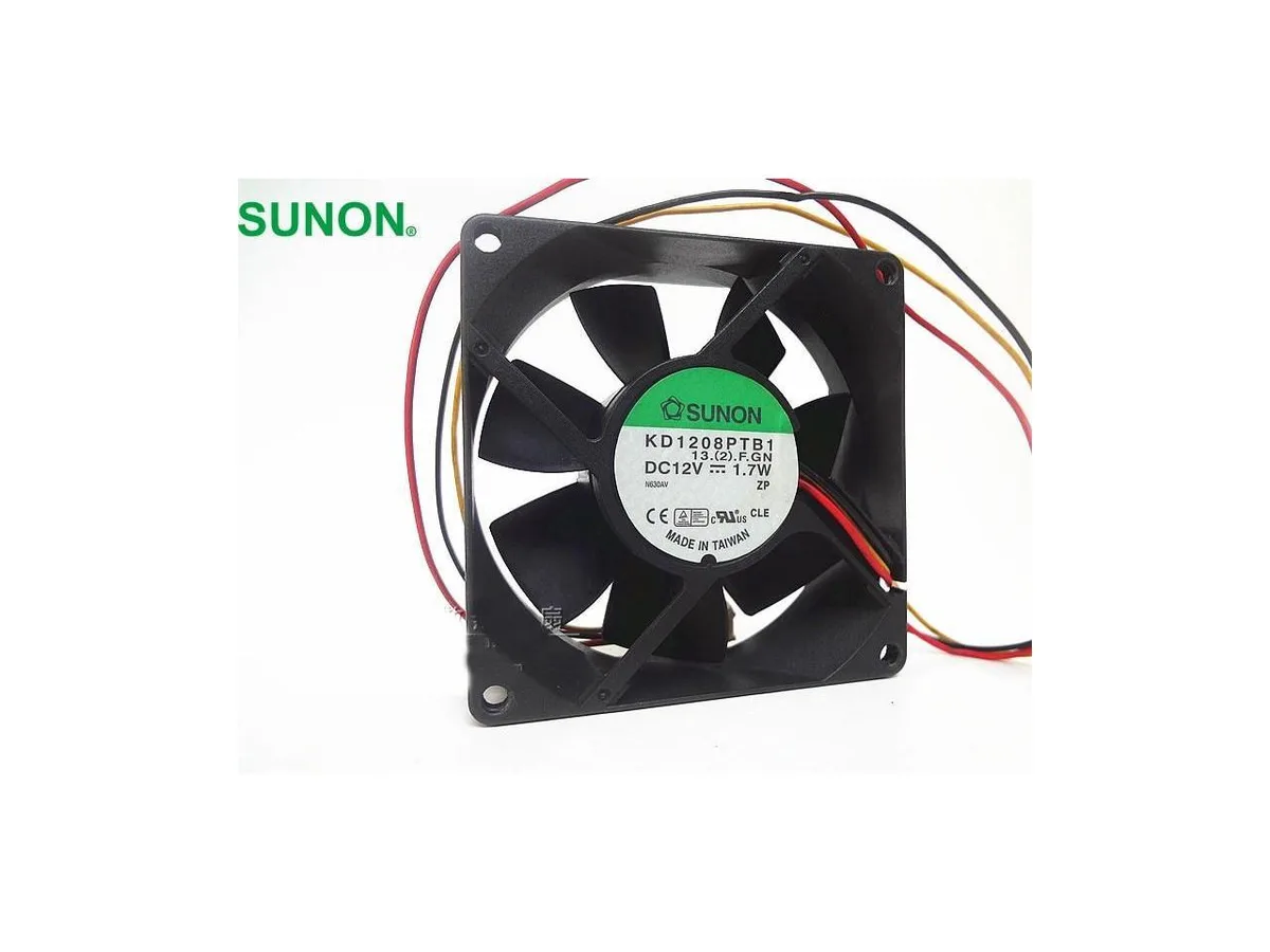 Fans Fans KD1208PTB1 8025 12V 1.7W 2 wire 8CM double ball case fan — product photo