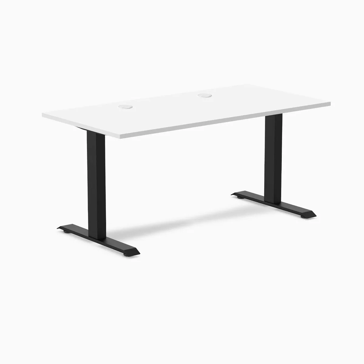 Desky Desky Zero Laminate Office Desk White 59 x 29.5 in Matte Black — product photo
