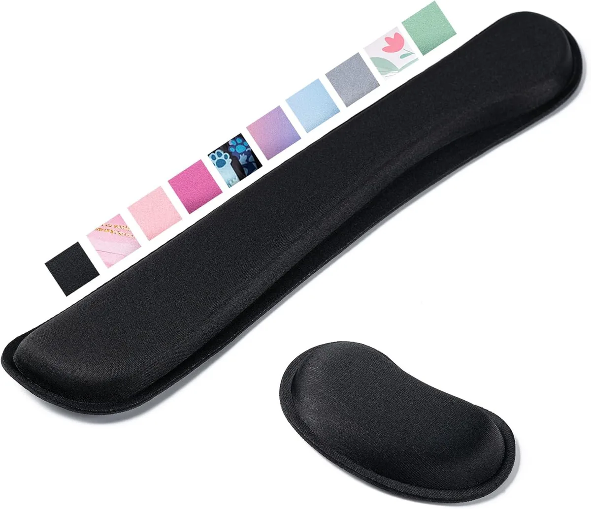 Emerson Emerson Keyboard & Mouse Wrist Rest Set 17.5 x 3.5 in + 5.6 x 3 in Black — product photo
