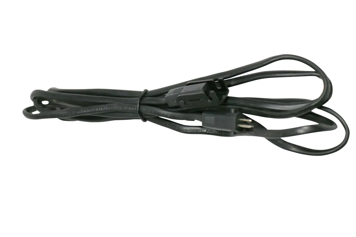Black metal 2-pin extension cable, 61 inches long