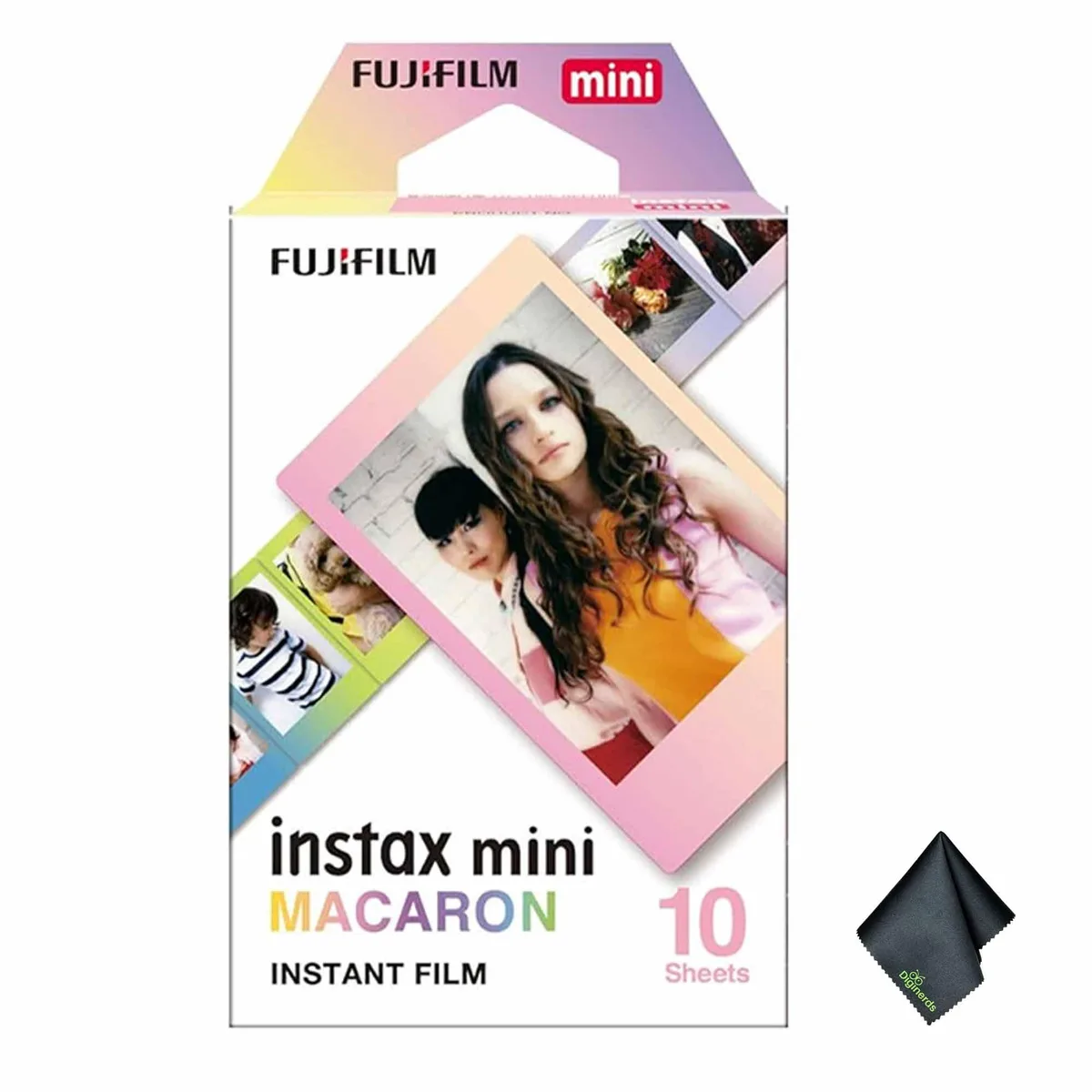 FUJIFILM FUJIFILM INSTAX MINI Macaron Instant Film 10 Exposures Bundle with Cloth — product photo