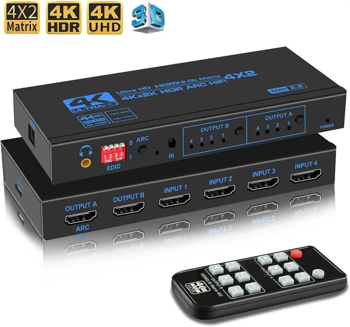 Vszerda Vszerda 4x2 HDMI Matrix Switch OZJ2-1 4K 60Hz 18Gbps — product photo
