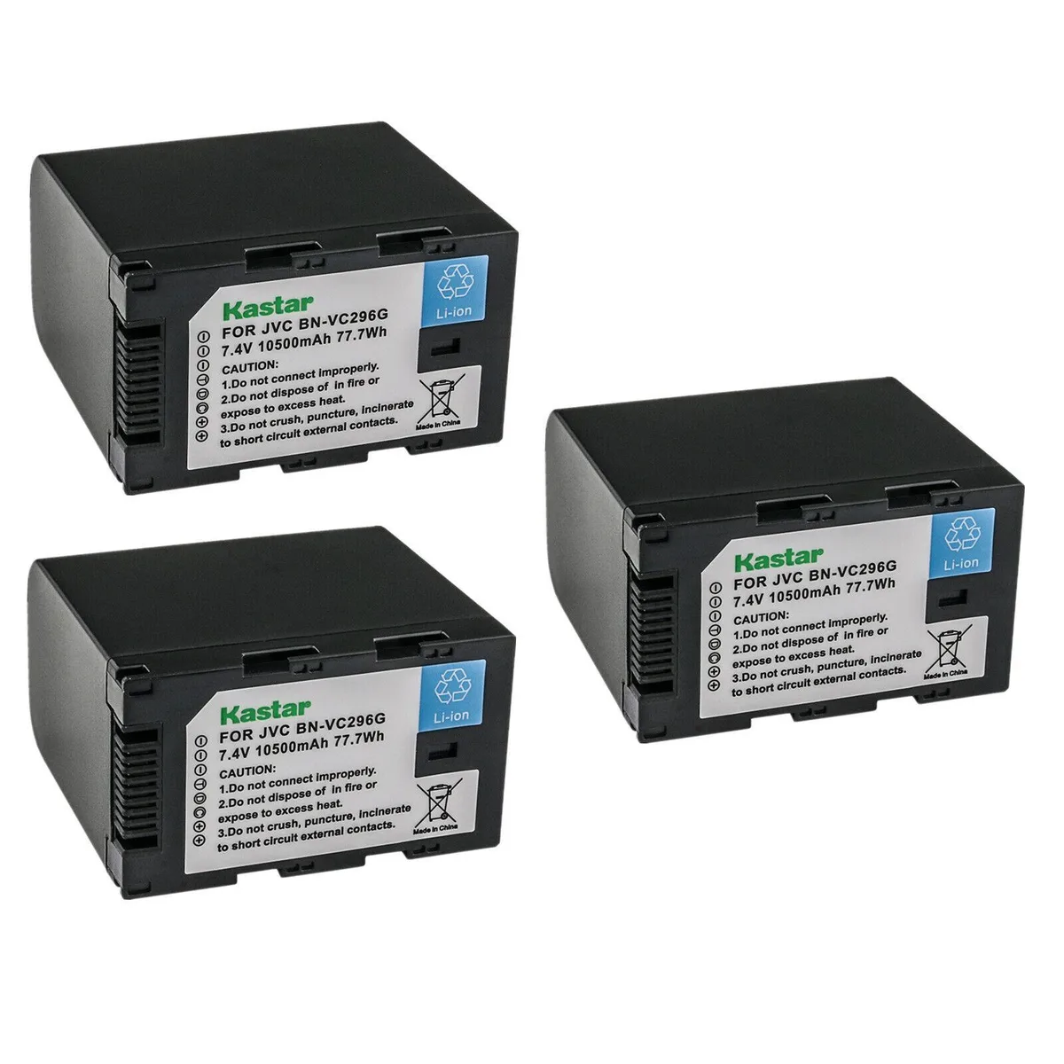 Kastar Kastar BN-VC296G 3-Pack 7.4V 10500mAh Li-ion Camera Battery — product photo