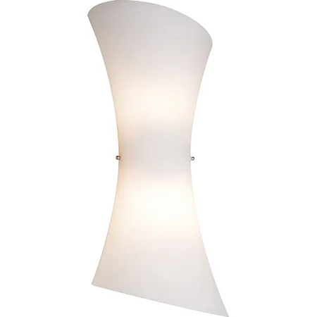 Satin nickel wall sconce with opal glass panel