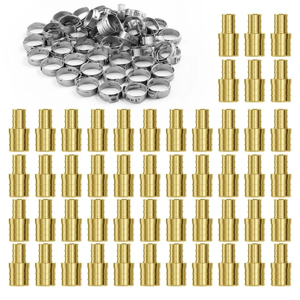 VEVOR VEVOR Brass PEX Clamp Couplings 3/4×1/2 in 50pcs PF5c-S3/4x1/2 — product photo