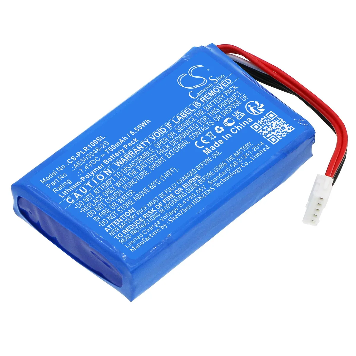 Cameron &amp; Co Cameron &amp; Co DS-CS-PLR100SL Battery 7.4V 750mAh Blue — product photo