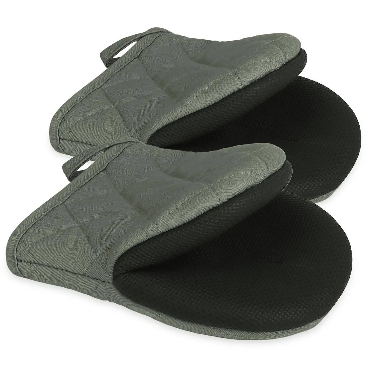 Goldmeet SALFNDA123 mini oven mitts 2-pack 7x5.5in 500°F silicone grip gray — product photo