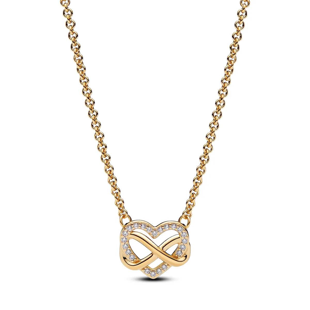 PANDORA Pandora Sparkling Infinity Heart Necklace 14k gold 22 CZ — product photo