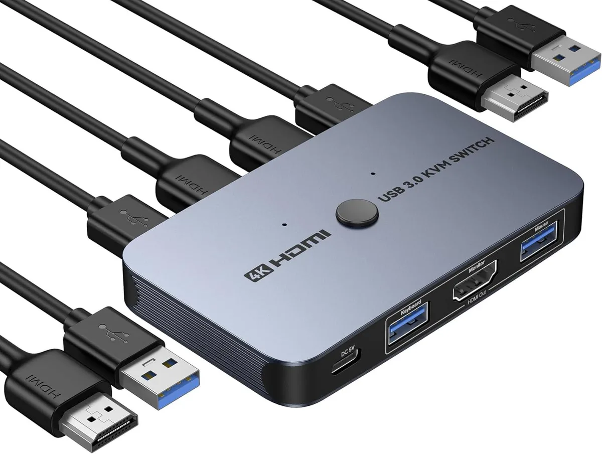 GCROWN GCROWN 2-Port HDMI KVM Switch 4K@30Hz USB 3.0 — product photo