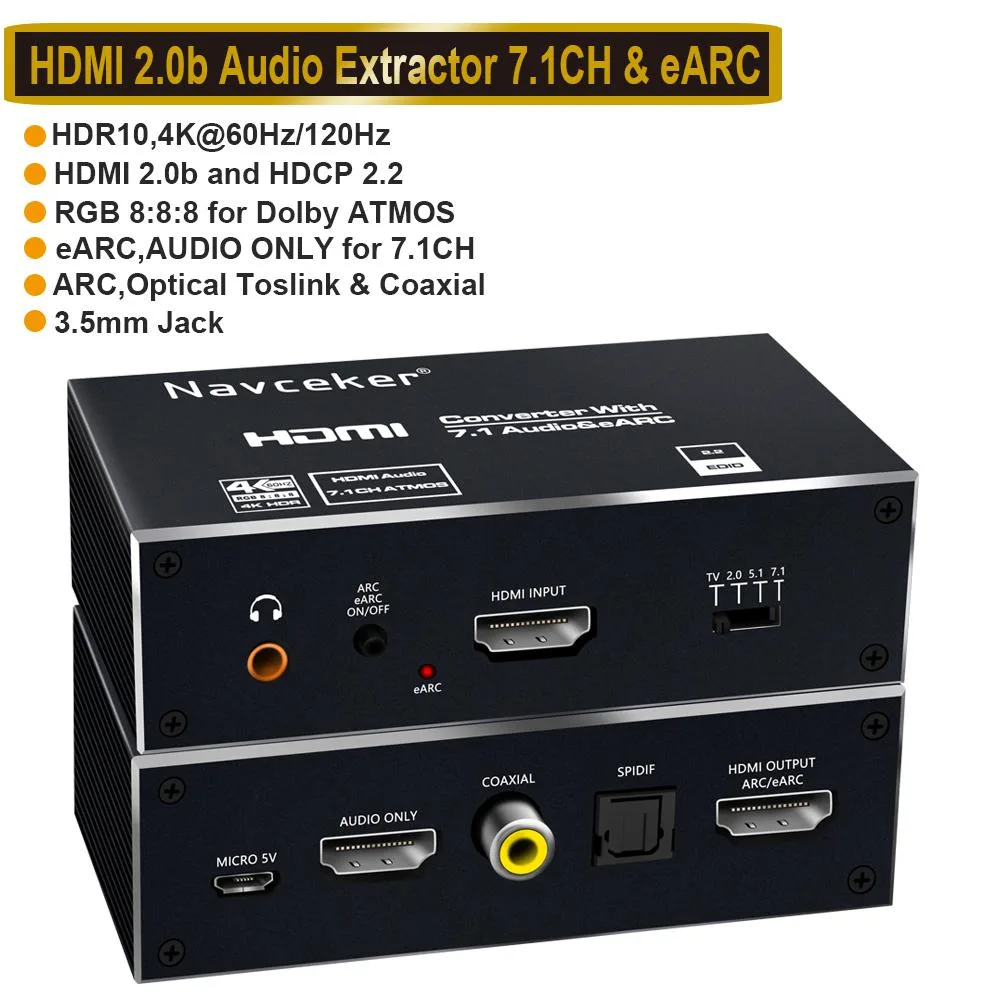 ESTONE ESTONE OZV8E 4K 60Hz HDMI eARC Audio Extractor Splitter — product photo