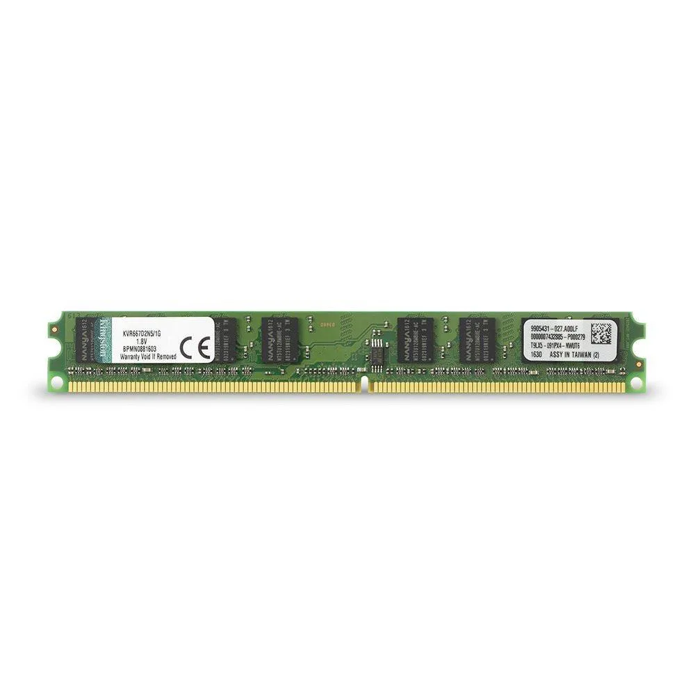 Kingston Technology Corp. Kingston Technology Corp. ValueRAM 1GB 667MHz DDR2 CL5 DIMM desktop RAM — product photo