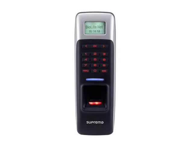 Compact IP65 fingerprint terminal with 128x64 LCD and 3x4 keypad