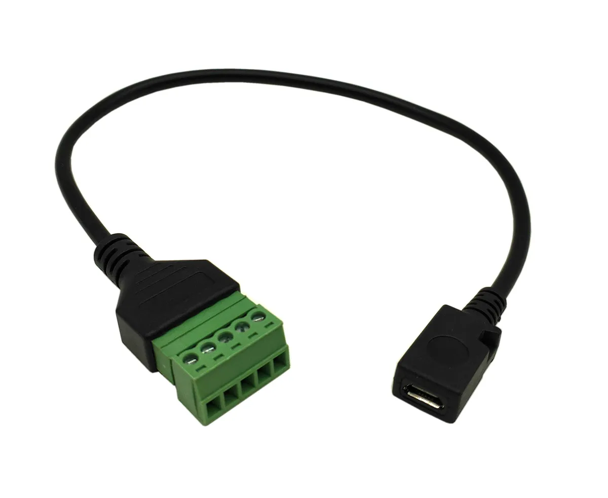 BUCIER BUCIER Micro USB Female to 5-Pin Screw Terminal Cable 30cm USB 2.0 — product photo