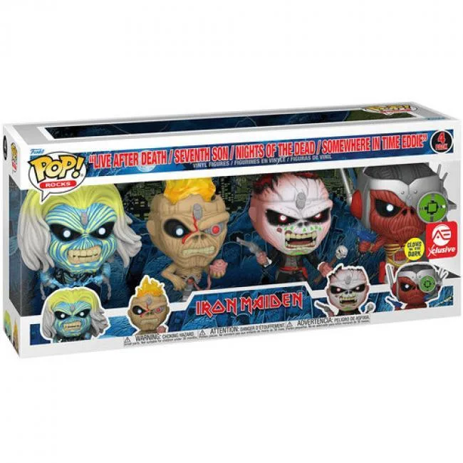 Funko Funko 69586 POP! Rocks Iron Maiden Eddie 4PK Glow-in-the-Dark Action Figure Set — product photo
