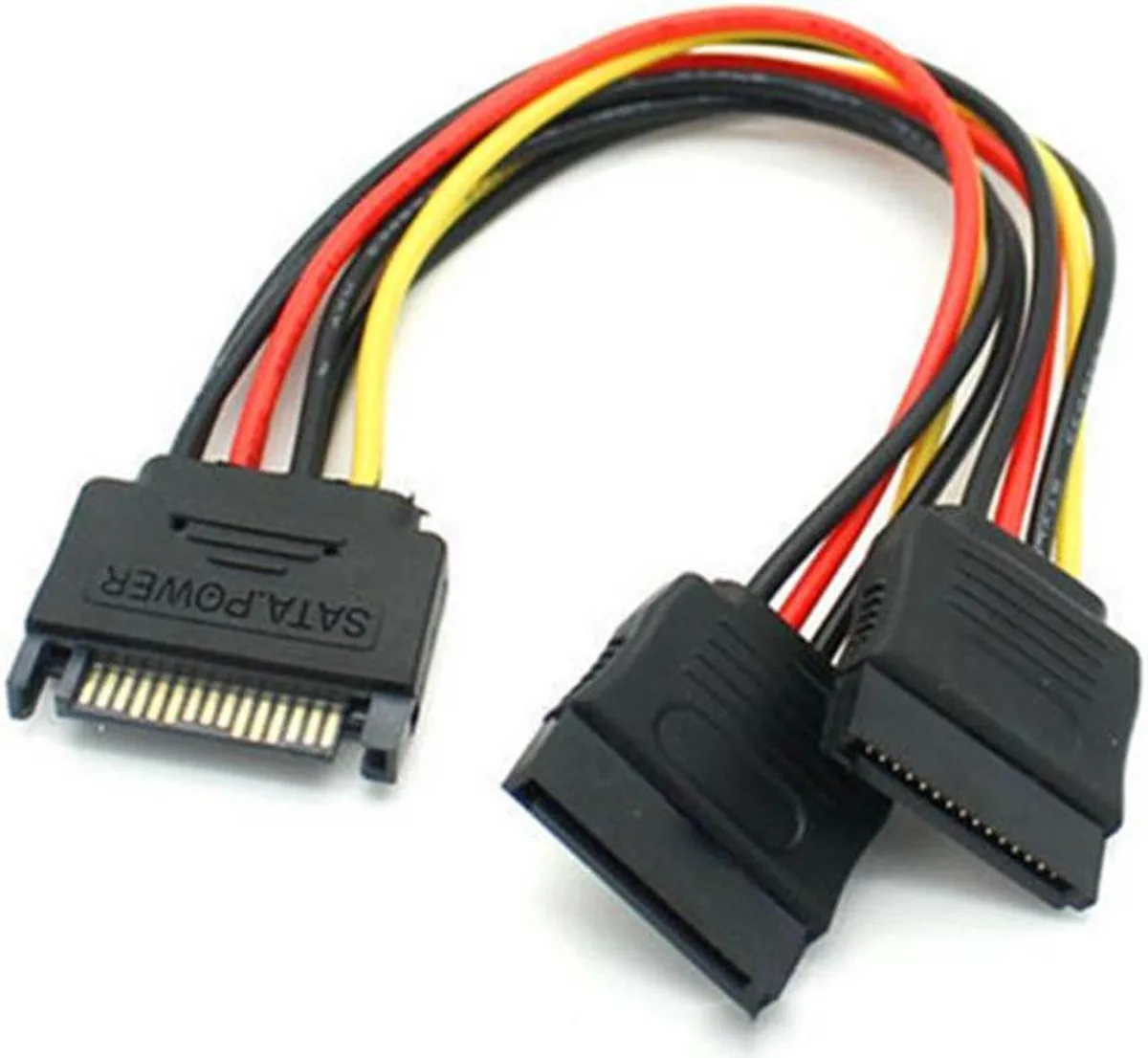 Vszerda Vszerda SATA Power Y Splitter Cable 15 Pin Male to Dual Female 7 Inch 2 Pack — product photo