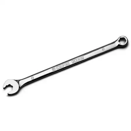 Capri Tools WaveDrive Pro 8 mm combination wrench, chrome finish, offset box end