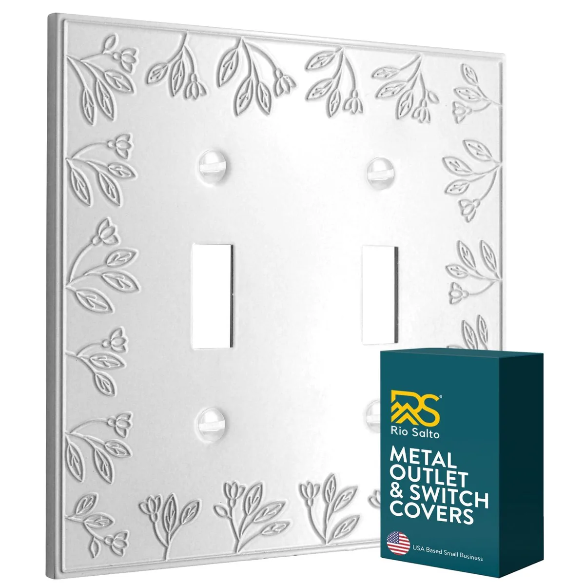  Rio Salto decocollectionNEW Floral Double Toggle White 5.00" x 5.00 — product photo