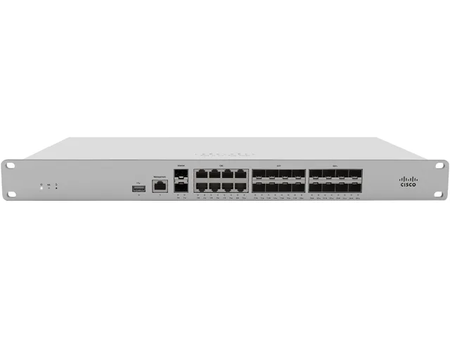 Cisco Systems, Inc. Cisco Meraki MX250-HW firewall appliance 4 Gbps 8×GbE 2×10GbE WAN 2×250W PSU — product photo