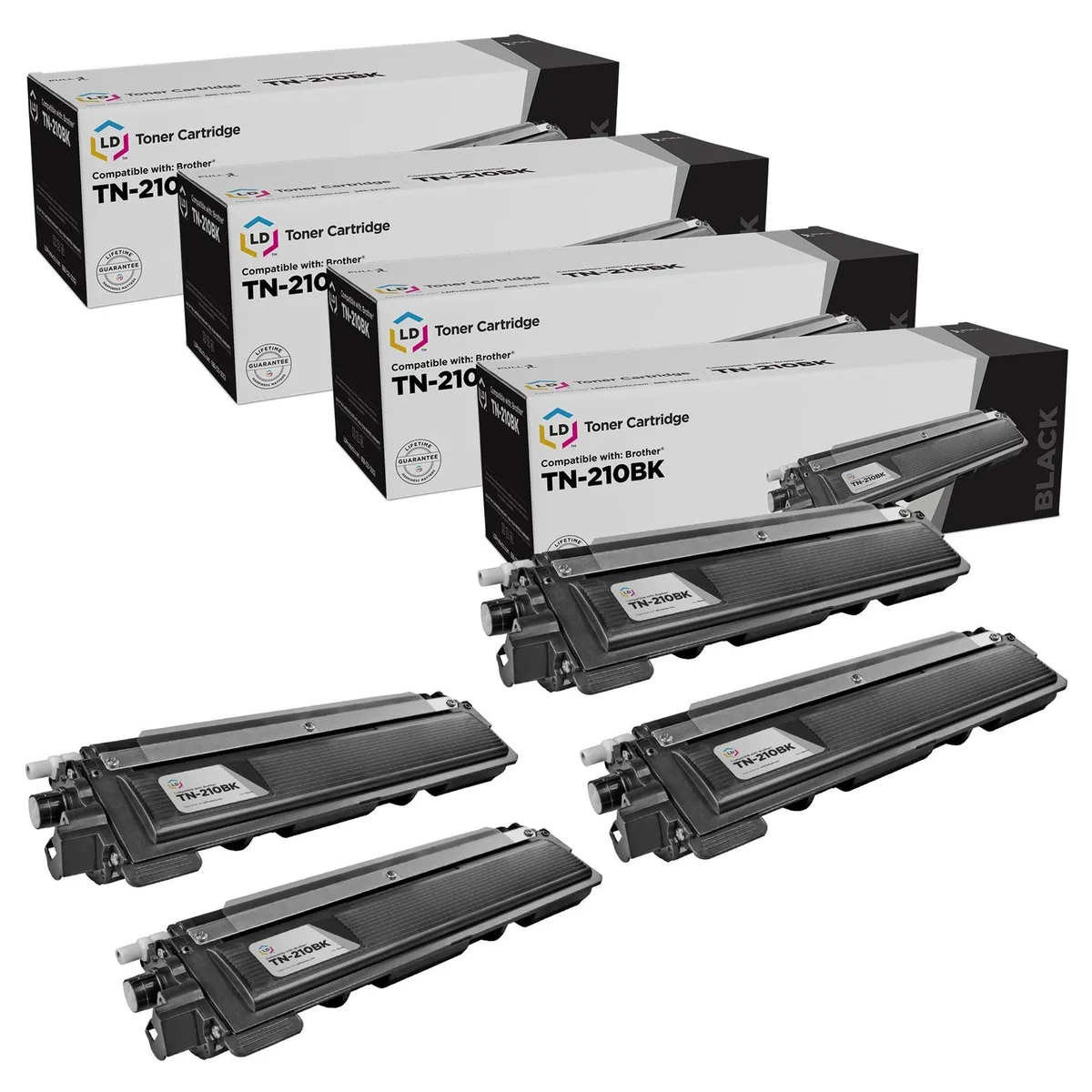 LD Products LD Products Compatible Toner Cartridge TN210BK Black 4-Pack 2200 Pages — product photo