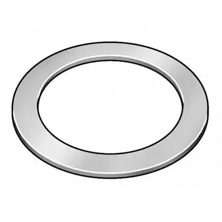 Ten thin steel shims 0.010 inch thick 0.75 inch inner diameter 1.125 inch outer diameter silver plain finish