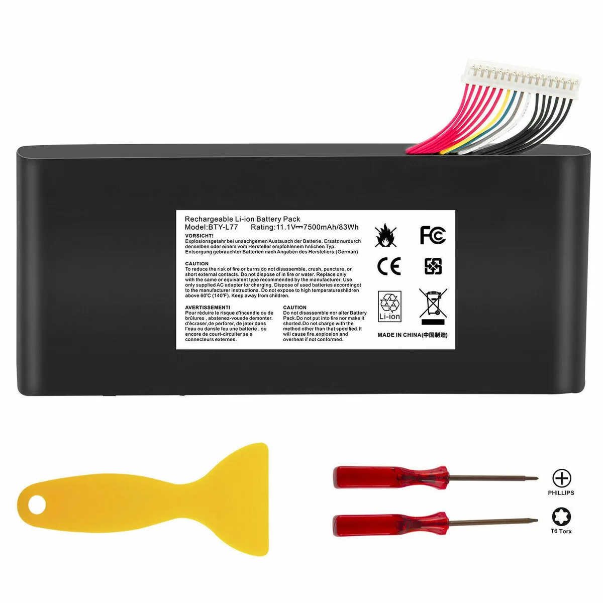 MSI MSI BTY-L77 11.1V 7500mAh 9-Cell Laptop Battery — product photo