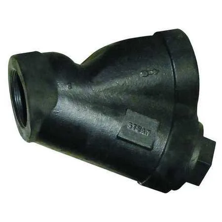 Cast iron Y strainer with stainless screen, 3 inch FNPT ports