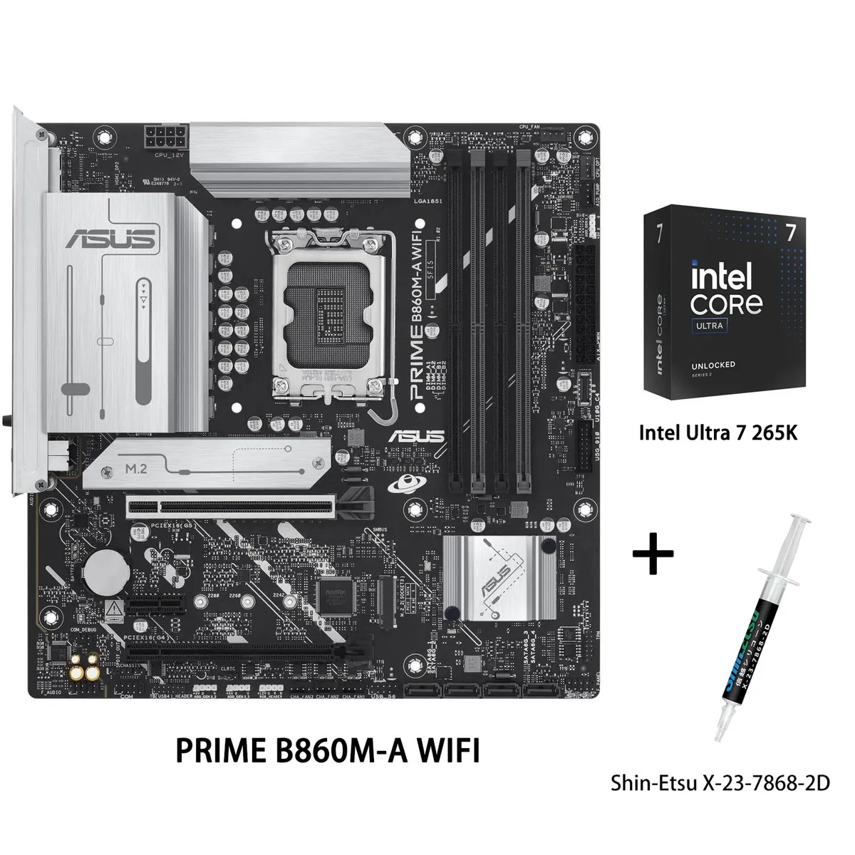 ASUS ASUS PRIME B860M-A WIFI-CSM Intel Motherboard & Ultra 7 265K Combo — product photo