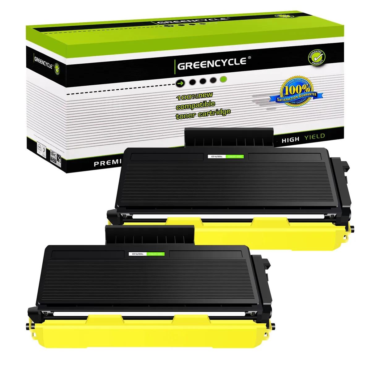GREENCYCLE GREENCYCLE TN580 Compatible Toner Cartridge 2 Pack Black 8000 Pages — product photo