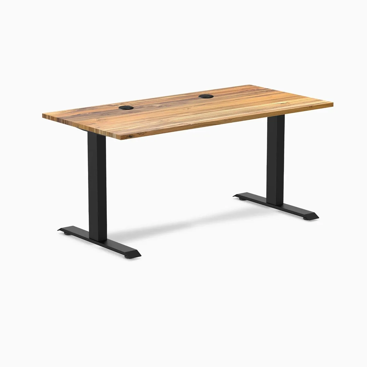 Desky Desky Zero Hardwood Office Desk Teak 48 x 30 in Matte Black — product photo