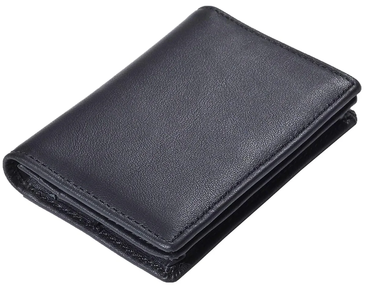  Easyoulife Genuine Leather Bifold RFID Wallet Black — product photo